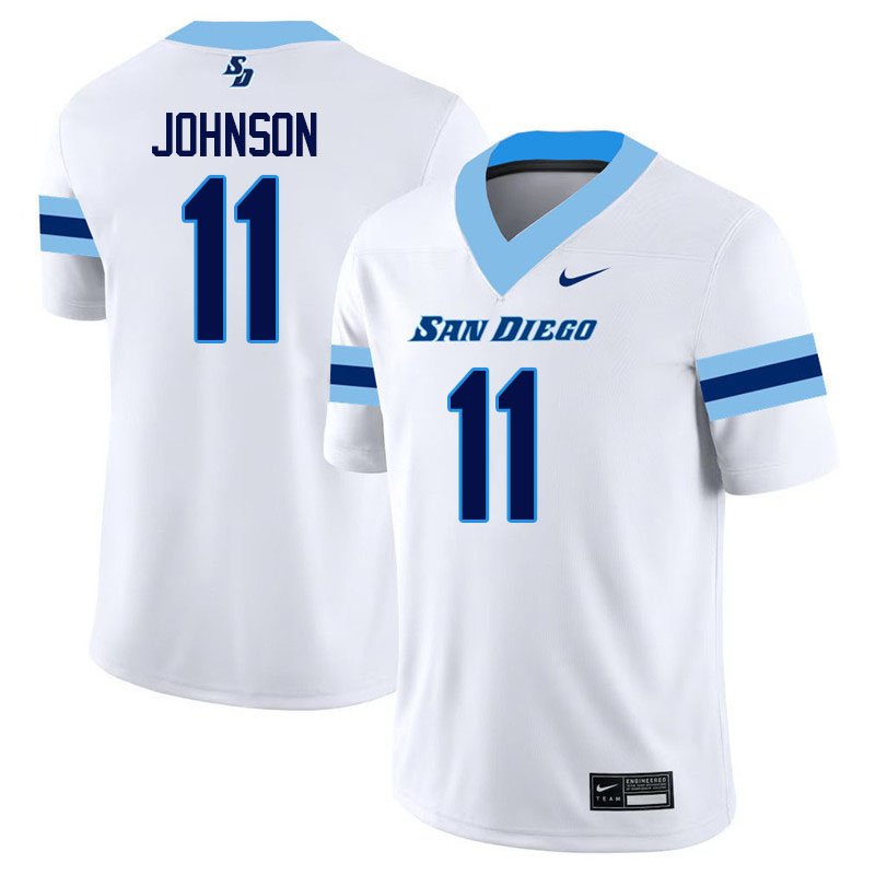 San Diego Toreros #11 Josh Johnson College Football Jerseys,Uniforms-White